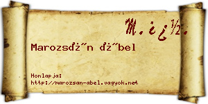 Marozsán Ábel névjegykártya