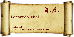 Marozsán Ábel névjegykártya