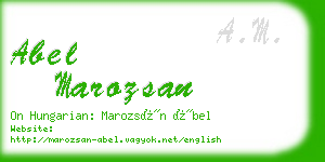 abel marozsan business card